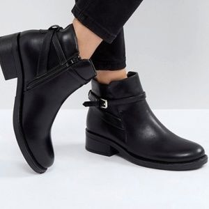 ASOS Pieces Buckle Ankle Boots Size 11- NEW